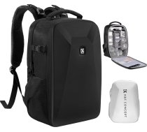 K&F Concept Camera Backpack, foto mugursoma ar cietu kameras somu ar 15,6 collu nodalījumu klēpjdatoram un lietus pārvalku, mugursoma droniem