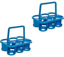 Novaliv 2 x pudeļu konteiners 18 pudelēm - stabila turēšana - plastmasas dzērienu grozs, saliekams kaudzē, 32 x 23 x 28 cm, zils, ideāli piemērots virtuves un pagraba dzērienu grozam, alus nesējam, dzērienu nesējam pudeļu kastītei