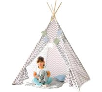 Avilia Grey Native American bērnu istabas telts 160 x 120 x 120 cm Ideāli piemērota radošuma veicināšanai un droša patvēruma nodrošināšanai - viegli samontējama un izjaucama, ideāli piemērota