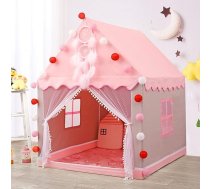 Teepee Kids 1,3 × 1 × 1,2 m iekštelpu auduma bieza sieta Teepee telts bērnu gultiņai iekštelpās ārpus telpām (rozā)