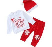 Bērnu zēni meitenes Xmas apģērbu komplekts toddler rudens uzvalks Ziemassvētku Santa vēstules drukāt garas piedurknes treniņtērps Top bikses cepure 3 gabalu komplekts apģērbi Cute Kids Ziemassvētku apģērbi A-329