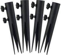 FONDOTIN 4 Stück Solarlicht-Bodennägel Stangen Solarbetriebene Außenleuchten Schwimmbad Gitter Außenleuchten Garten solarlampen lampion solar Erdspieße Pfähle für Außenleuchten Eisen Black