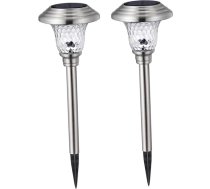 Mikikit 2 Stück Lampe hängen solarlampen solarleuchten solar light outdoor lichter Rasenlicht Solar-Gartenleuchten im Freien LED außen Solarbetriebene Landschaftsleuchte Stablampe Silver
