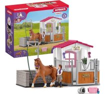 schleich Horse Club 72177 13 detaļu rotaļlietu komplekts zirgiem meitenēm un zēniem no 5 gadiem, rotaļu komplekts ar zirgu staļļu, mazgāšanas zonu, staļļu, zirgu, jātnieku un zirgu piederumiem
