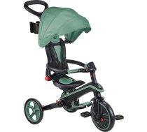 GLOBBER Explorer trīsritenis salokāms 4-in-1 - olīveļļas zaļš - trīsritenis, līdzsvara velosipēds un bērnu ratiņi 10/8,5 collu izmērā - TPR sēdeklis - regulējams augstums bērnu transportlīdzeklim