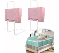 JOIEYOU 2 x gultas margas, gultas sargs, aizsardzība pret kritieniem, gulta 50 cm, gultas margas, 5 atveres, regulējams gultas augstums, gultas malu aizsardzība, aizsardzība pret kritieniem (100 cm, ķiršu rozā)