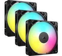 CORSAIR RS120 ARGB 120 mm PWM ventilators - Daisy Chain savienojums - zems trokšņa līmenis - magnētiskais kupola gultnis - trīs paketes - melns