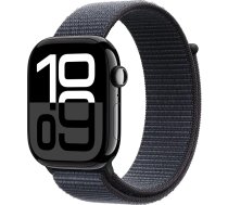 Apple Watch Series 10 [GPS, 46 mm] - Alumīnija korpuss spīdīgi melns ar sporta siksniņu tintes kasetnē, viens izmērs (Atjaunots)