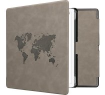 kwmobile Hülle saderīgs ar Amazon Kindle Scribe (2024) Hülle - Māksliniecisks vāks - Travel Umriss Grau