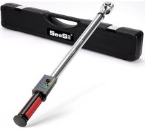 Seesii 1/2 collas 340 N.m digitālā griezes momenta atslēga, 2% griezes momenta precizitāte un 3 ātrumu regulēšanas griezes momenta atslēgu komplekts velosipēdiem/motocikliem, ar digitālo displeju un skaņas signālu automobiļu apkopei