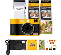 KODAK Mini Shot 2 ERA 4PASS 2-in-1 momentkameru un fotoprinteri (5,3 x 8,6 cm) + dāvanu iepakojums + 8 lapas + 60 lapu kasetne, dzeltens