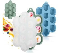 O'doe Silikona veidnes ledus konfektēm un bērnu pārtikai, mātes pienam, popsicle veidnes zobu raušanas atvieglošanai bez BPA (zila + zaļa, 2 paplātes [10 turētāji])
