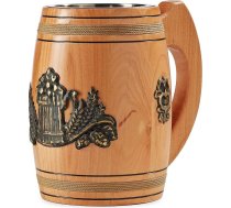 Koka alus tvertne Handmade Real Oak 0.5L ietilpība gaiši brūns viduslaiku koka alus krūze stila krūzes Dāvana viņam unikāls vikingu dzeramais krūze Rustic