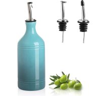 Sweejar Home Porcelāna olīveļļas pudele, necaurspīdīga, aizsargā eļļu, lai samazinātu oksidēšanos, piemērota eļļas, etiķa un citu šķidrumu uzglabāšanai, 460 ml (zils gradients)