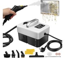 Tvaika tīrītājs, 2500 W tvaika tīrītājs ar rokturi, 6 līmeņu regulējams LED displejs, brīdinājumi par ūdens trūkumu, laika kontrole, izskalojamais tvaika tīrītājs tapetēm, grīdām, paklājiem, dīvānam