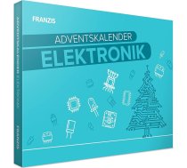 FRANZIS 67400 Elektroniskais adventes kalendārs, 24 aizraujoši eksperimenti elektronikas jomā, pilns komplekts ar plašu un komponentiem, iekļauts 31 lappuses biezs komplekts, daudzkrāsains