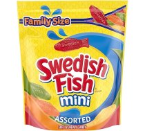 SWEDISH FISH Asorti Mini saldumi mīksti košļājamās konfektes Ziemassvētku konfektes Ģimenes izmērs 1,7 lb soma