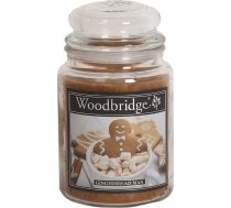 Woodbridge liela aromātiskā svece stiklā ar vāciņu | Piparkūku vīriņš | Ziemassvētku aromātiskā svece | Sveces ilgs degšanas laiks | Telpu aromāts mājai | Svece ar 2 daktu