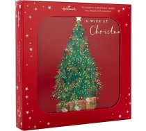 Hallmark Ziemassvētku kartīšu multipakete Ziemassvētku kartītes 16 iepakojumā 2 dizaini Ziemassvētku eglīte un vainags Labdarības Ziemassvētku kartītes ar aploksnēm