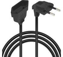 GELRHONR 90 grādu strāvas pagarinātājs, 2,5 A/250 V, 0,75 mm², taisnā leņķa pagarinātājs C tipa eiro kontaktligzdai ar C tipa eiro kontaktligzdu, TV, datora, monitora, projektora, sadzīves tehnikai, melns (2M)