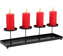 BOFUNX Metāla adventes sveču paplāte ar 4 sveču turētājiem Melna sveces plāksne adventes vainagam Ziemassvētku vainags Ziemassvētku dekorēšana Galda dekorēšana