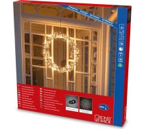 Konstsmide 2757-830 Matēts LED metāla vainags ar dimmeri un 8 stundu taimeri, 600 dzintara diodes, 30 V, āra (IP44), 6 W, melns kabelis