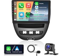 Hodozzy 8 kodolu 4G + 64G auto radio Toyota Aygo/Peugeot 107/Citroen C1 2004-2014 ar Wireless Carplay Android Car, Android 10,1 collu IPS ekrāns Navigācijas radio Bluetooth DSP WiFi FM RDS kamera