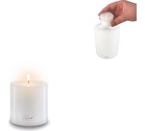 Qult Farluce Trend - Tējas sveces turētājs sveces formā - Svece - Plastmasas svece sveces izskatā - Tējas svece ar tējas gaismas ieliktni - Ar tējas gaismu - Balta (diametrs 6 cm, augstums 6 cm)
