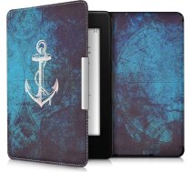 kwmobile Korpuss Amazon Kindle Paperwhite - Grāmatas stila PU ādas aizsargvāciņš e-lasītāja vāciņam Folio (2017 un vecākiem) White/Blue