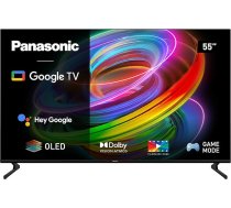 Panasonic TX-55MZ700E, 55 collu 4K Ultra HD OLED Smart 2023 televizors, liels dinamiskais diapazons (HDR), Dolby Atmos un Dolby Vision, Android, Google Assistant, Chromecast, 2 kāju ligzda, tālvadības pults, melns