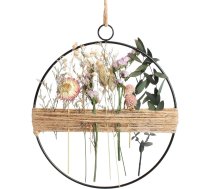 Žāvētu ziedu vainags 25 cm ziedu vainagu apdare, karājas Boho durvju vainags Ziedu vainags Metāla gredzens ar kaltētiem ziediem, DIY dabisko žāvētu ziedu vainagu gredzens dzīvojamās istabas sienu durvju apdarei