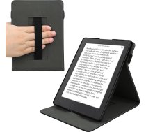 kwmobile Aizsargvāciņš saderīgs ar Kobo Aura H2O Edition 2 - Korpuss e-lasītājs ar cilpas statīvu - melns