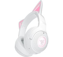 Razer Kraken Kitty V2 BT bezvadu Bluetooth RGB austiņas ar Kitty ausīm spēlēm un straumēšanai (325 g, Triforce 40 mm draiveris, Bluetooth 5.2, trokšņu slāpēšanas mikrofons, 40 stundu akumulators), baltas krāsas