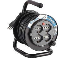 Electraline 49217 - Kabeļu spole DIY, 4 spraudņi, universāla, 15 m, melns/melns