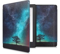 kwmobile Korpuss Kobo Aura H2O Edition 2 - grāmatas stila PU ādas aizsargvāciņš e-lasītāja vāciņam - zils/pelēks/melns