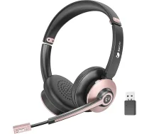 Earbay bezvadu austiņas, Bluetooth austiņas ar mikrofonu, bezvadu austiņas ar trokšņu slāpēšanas mikrofonu un USB donglu, 26 stundu darba laiks datoram/laptopa datoram/izsaukumu centram/ birojam