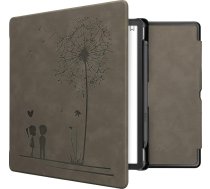 kwmobile Aizsargvāciņš saderīgs ar Amazon Kindle Scribe - mākslīgās ādas e-lasītājs - Dandelion Love Grey