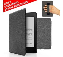 MyGadget futrālis Amazon Kindle Paperwhite 10. paaudzes (2018-2020 - 6 collas) ar siksniņu un automātiskās miega/modināšanas funkciju - flipa futrālis gaiši pelēkā krāsā