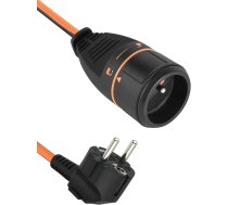 Electraline 57036A 20 m 3G 1,5 mm franču Electralock pagarinātājs ar bloķēšanas sistēmu, kas novērš kontaktdakšu un kontaktligzdu atvienošanu/ melns/ oranžs