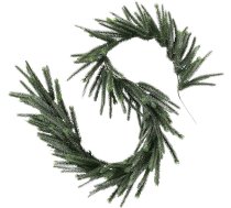 BOLTZE Kerstmis Zaļā egļu virtene, garums 202 cm, Mākslīgā Ziemassvētku virtene, elastīga, tumši zaļa egle ar sniega izskatu, priedes, adventes dekori, iekštelpās, Ziemassvētku vainags