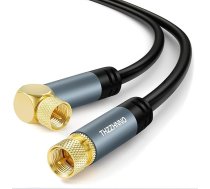 Thzzhnno TV antenas taisnā leņķa F tipa savienotājs, koaksiālais kabelis 5 m, zeltīts 90 grādu leņķveida kabelis ar taisnu kontaktdakšu, koaksiālais kabelis HDTV, CATV, DVB-T2/C/S, kabeļmodēmam, radio, satelīta uztvērējam
