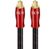 SKW optiskais optiskais digitālais audio kabelis, mājas kinozāles optiskais Toslink optiskais kabelis no vīrieša uz vīrieti, zeltīts optiskais kabelis (S/PDIF)(2M, sarkans)