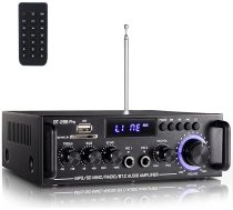 Etlephe 298 Pro Mini pastiprinātājs, Bluetooth uztvērējs, audio pastiprinātājs, Max 500W x 2RMS 50W x 2, 2 kanālu HiFi pastiprinātājs, mājas kinozāles stereo uztvērējs, augstfrekvences un basi ar USB/RCA/MIC/FM