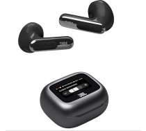 JBL Live Flex 3 bezvadu austiņas ar Bluetooth, 50 stundu akumulatora darbības laiks, True Adaptive Noise Cancelling un augstas izšķirtspējas JBL Signature Sound, IP54 ūdensizturīgas, ar ausu aizbāžņiem, melnas krāsas
