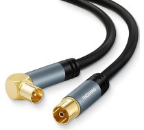 Thzzhnno TV antenas 90 grādu leņķa RG6 koaksiālais kabelis 10 m ar zeltītu pārklājumu, 90° leņķveida vīrišķā un sievišķā savienotāja koaksiālais kabelis HDTV, CATV, DVB- T2/C/S, kabeļmodēmam, radio, satelīta uztvērējam