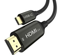 USB C uz HDMI kabelis 3M | 4K @ 60Hz | USB C 3.1 uz HDMI 2.0 kabelis mājas birojam un izklaidei, saderīgs (Thunderbolt 3/4) no iPhone 15/Pro/Max uz iPhone 16/Pro/Max, Samsung, Microsoft, Dell