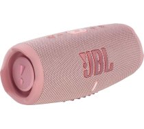 JBL Charge 5 Bluetooth skaļrunis, ūdensnecaurlaidīgs portatīvais bumbokss ar iebūvētu barošanas bloku, ar vienu akumulatora uzlādi līdz 20 stundām bezvadu mūzikas baudīšanas, rozā krāsā