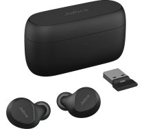 Jabra Evolve2 Buds True Wireless In-Ear Bluetooth austiņas ar aktīvo trokšņu slāpēšanu (ANC) un Jabra MultiSensor balss tehnoloģiju - sertificētas lietošanai ar tiešsaistes sanāksmju aplikācijām - melnas krāsas