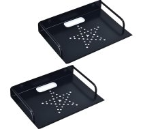 HNVNER Sienas plaukts melns maršrutētājam, mazam projektoram, sienas stiprinājums, TV kastes turētājs, metāla sienas plaukts AV uztvērējam, Apple TV 4K, modemam, DVD atskaņotājam, multimediju kastītei, WLAN (2 gab.)
