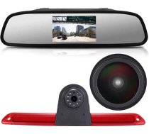 Super HD atpakaļgaitas kameras komplekts: 4,3 collu aizmugures skata spoguļa monitors + 1280 x 720 pikseļu 1000TV līniju HD nakts redzamības bremžu gaismas atpakaļgaitas kamera Mercedes Sprinter W609 Viano Vito Transit Ducato VW